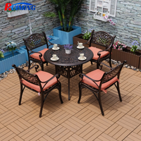 Table de terrasse moderne en aluminium moulé pour salle à manger, hôtel, café, mobilier d'extérieur léger, bistro, balcon, petite table