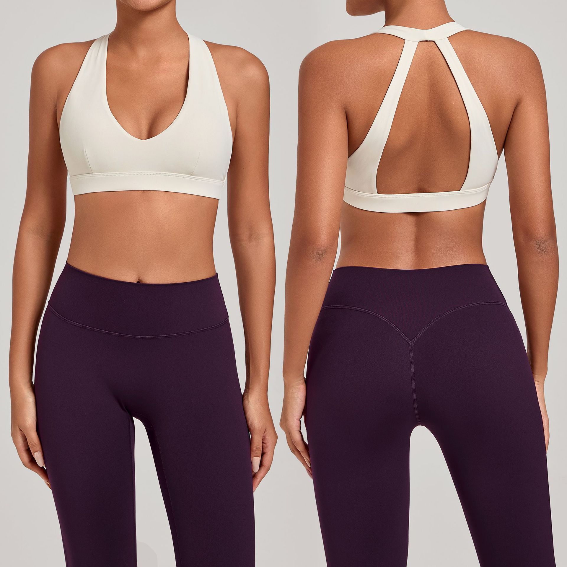 YanRuo Gathering Neck, Shoulder Strap, Yoga Bra, Tight Outdoor Sports Underwear, Running and Fitness Clothing Top