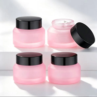 Ensemble d'emballages cosmétiques de luxe, flacon pulvérisateur en verre rose givré, pot de crème pour le corps, pompe pulvérisatrice pour sérum de soin de la peau, 30 ml/100 ml