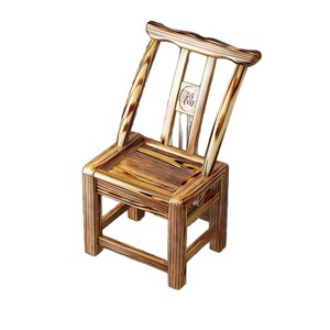 Chaise de salle à manger en bois de pin massif, style rustique à l'ancienne, pour personnes âgées - Product Image 5