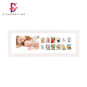 Weißer Holz-Bilderrahmen für Baby-Meilensteine im ersten Jahr, 1+12 Mehrfachöffnungen, monatliche Fotokollage, Neugeborenen-Geschenk, Andenken, OEM Großhandel - Product Image 1