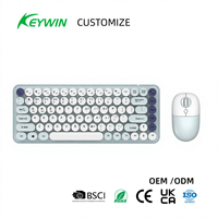 Combo de Teclado y Ratón Inalámbrico 2.4G de 75% con Colores Mixtos, Personalizado, 83 Teclas, para Oficina, Fabricación ODM OEM