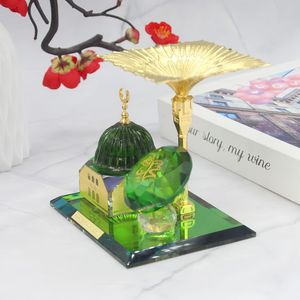 High-quality, reusable, durable crystal glass Muslim mosque umbrella <b>statue</b>, Ramadan Eid gift for indoor use - Product Image 1