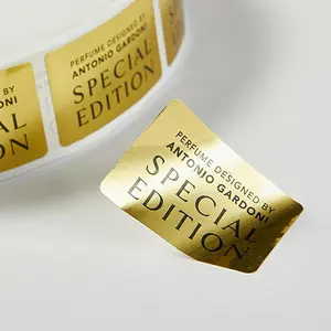 Pegatinas con logotipo personalizado, autoadhesivo, lámina de oro y plata, pegatina de estampado en caliente, vela privada, etiquetas de embalaje cosmético