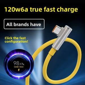 Câble de données USB-C 120W pour téléphones mobiles, coudé, charge rapide 6A, compatible <span class=keywords><strong>Apple</strong></span> et Huawei, <span class=keywords><strong>1m</strong></span> 2m - Product Image 5