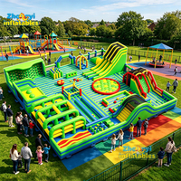 Parc d'attractions gonflable commercial pour intérieur et extérieur, parc de jeux gonflables