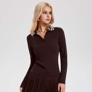 Chemise de sport classique à manches longues pour femmes Nylon Spandex Sustainable Golf Tennis Pullover Sweatshirt - Product Image 6