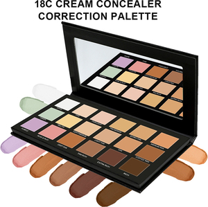 Paleta <span class=keywords><strong>de</strong></span> <span class=keywords><strong>Corrector</strong></span> <span class=keywords><strong>de</strong></span> Larga Duración y Alta Cobertura en 18 Colores, Rubor, Contorno, Bronceador Cremoso para Debajo <span class=keywords><strong>de</strong></span> los Ojos - Product Image 1