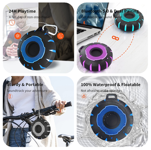 Minialtavoz de ducha con Bluetooth, dispositivo electrónico con luces RGB de colores - Product Image 6