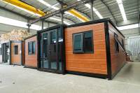 Maison préfabriquée mobile de luxe 20ft 40ft, maisons pliantes préfabriquées à double aile, 2 ou 3 chambres, maison conteneur modulaire extensible