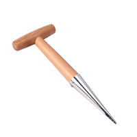 Ensemble d'outils de désherbage professionnels avec manche en bois, kit d'outils de jardinage en acier inoxydable pour le désherbage et la plantation en arrière-cour