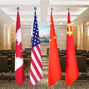 2024 Descuento Bandera de piso de escritorio de oficina gigante grande con soporte de poste de acero inoxidable Uso en interiores Banderas y pancartas promocionales de todos los países - Product Image 2