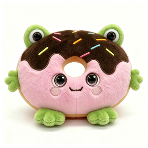 Peluche Grenouille Donut Personnalisée, Peluche Alimentaire en Forme de Donut, Animal en Peluche Thème Alimentaire, Remplissage Coton PP, Décoration d'Halloween pour Bébés 0-24 Mois - Product Image 4