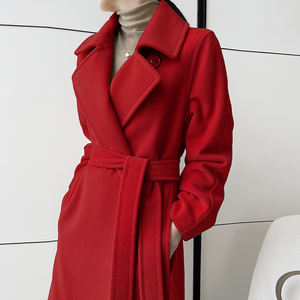 Made in China di alta qualità su misura di alta qualità Vicuna Alpaca sconvolto per mantenere caldo cappotto doppiopetto in Cashmere a maniche lunghe con lacci - Product Image 2