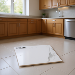 Baldosas de Porcelana Autoadhesivas con Textura de Mármol Blanco de 800 x 800 mm, 1.5 mm de Grosor, Mate, Antideslizantes para Paredes Interiores - Product Image 2