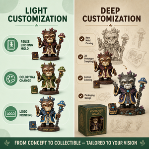 Figura Coleccionable de Vinilo Personalizada de Mago del Bosque Chibi, Fabricante de Figuras de Acción OEM ODM - Product Image 4