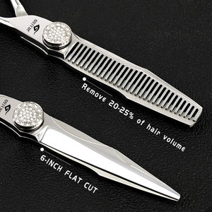 6 inç paslanmaz çelik profesyonel berber saç kesim makas salon kuaför araçları ev inceltme makas - Product Image 3