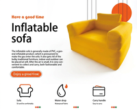 Canapé gonflable double, capacité de charge 300 kg, gonflage rapide, portable, imperméable, revêtement PVC, pour camping, plage, jardin, terrasse