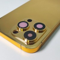 Pour iPhone 16 Pro et Pro Max, cadre en or véritable électro-plaqué, best-seller, luxe, possibilité d'ajouter un logo personnalisé
