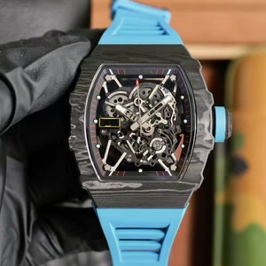 New Street Style <b>Black</b> Carbon Fiber Case Hollow Out Automatic Mechanical <b>Watch</b> 50 Bar Waterproof Luminous <b>Mens</b> Luxury - Product Image 2
