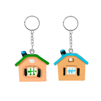 Portachiavi Promozionale Personalizzato a Forma di Casa per Agenti Immobiliari, Decorazione in Resina Epossidica Smaltata per Chiavi e Borse