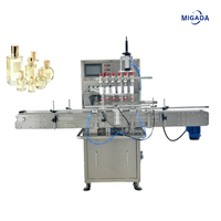 Machine de remplissage de liquides verticale automatique à 6 têtes, en acier inoxydable, avec contrôle PLC, remplisseuse de bouteilles haute précision pour parfum, jus, huile