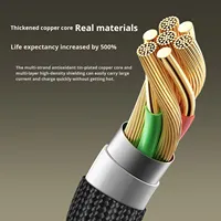 HJY Nylon 100W 5A Dual Type-C Ligne de données à chargement rapide pour téléphone portable et ordinateur Camera-2M Design creux coloré