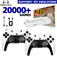Konsol Video Game Retro M15 4K dengan Pengontrol Gamepad Nirkabel 2.4G, 64G, 20000 Game PS1 NES untuk Game Arcade