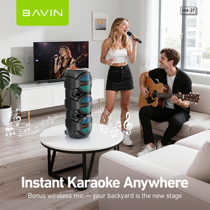 BAVIN BM37, el Mejor Altavoz Portátil Inalámbrico <span class=keywords><strong>para</strong></span> Fiestas al Aire Libre con Bluetooth 5.3 y Micrófono Inalámbrico - Product Image 5