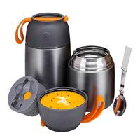 SilverJet Isolierte Umweltfreundliche Stapelbare Essensflasche 530ml 730ml Edelstahl Zweistufig Warm-Kalt-Haltefunktion Auslaufsicher für Kinder