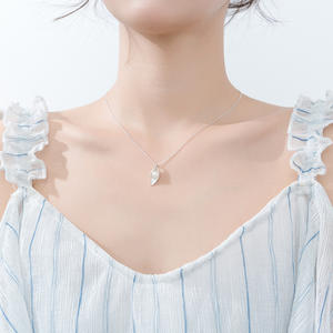 Collier en argent S925 en forme d'épi de blé en Y avec pendentifs et breloques en perles de style campagnard D5800 - Product Image 2