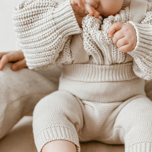 Organic Cotton Chunky <strong>Newborn</strong> Baby Girl Boy <strong>Knitted</strong> Sweaters <strong>Cardigan</strong> for 6-12 Months Babies - Product Image 5