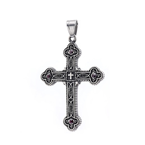 Collier pendentif croix <span class=keywords><strong>viking</strong></span> vintage hip-hop en acier inoxydable Tempusort pour homme, idéal pour le quotidien et les cadeaux, vente en gros - Product Image 4