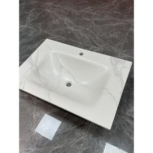 Lavabo Integrato YD Stone, Lavandino da Bagno Lucido con Curvatura a Caldo - Product Image 5