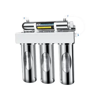 Werkspreis UF-Wasserfilter Haushalt 3-Stufen 304 Edelstahl Ultra-Filtration-Wasserreiniger mit UV-Lampe