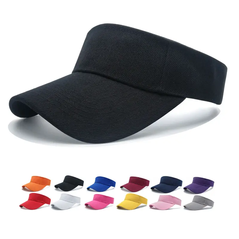 Bán Buôn Tùy Chỉnh Thêu Logo In Ngoài Trời Visor Bãi Biển Điều Chỉnh Sun Cap Nhanh Chóng Khô Visor Mũ Cho Phụ Nữ Nam Giới