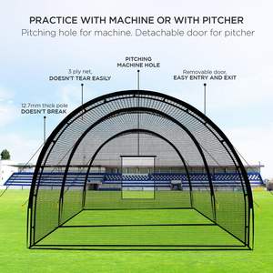 Personnalisé 22FT Portable Durable Pvc Hdpe Pp Noir Sleevelet Baseball Frappeur <span class=keywords><strong>Cage</strong></span> Net - Product Image 3