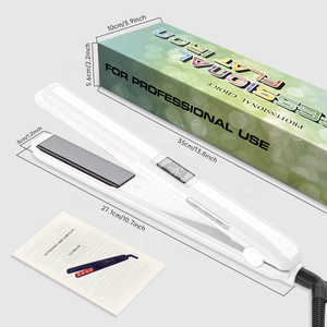 Lisseur à cheveux <span class=keywords><strong>en</strong></span> céramique électrique avec affichage de la température LCD, traitement infrarouge ultrasonique pour cheveux crépus et abîmés, utilisation hôtelière - Product Image 6