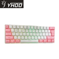 Clavier filaire d'ordinateur 60% RGB rétro-éclairé 61 touches clavier de jeu mécanique