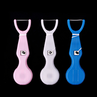Support de fil dentaire réutilisable avec bobine de recharge de 30 m, distributeur de fil dentaire auto-coupant, manche multicolore, cure-dent pour voyage