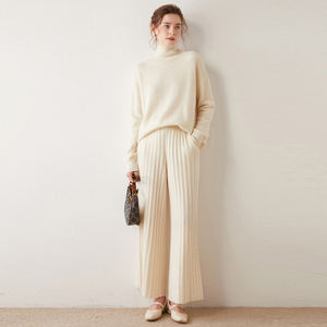 Mongolia Cachemira suéter al por mayor de las mujeres de invierno de punto grueso de cuello alto con logotipo personalizado - Product Image 6