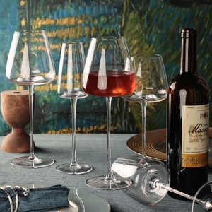 Juego de Copas de Vino de Cristal Hechas a Mano con Base Plana, Ultrafinas, para Vino Tinto, Blanco y Champán, Serie Flauta para Cenas Elegantes - Product Image 1