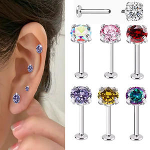 G23 टाइटेनियम क्लैव स्टड रंगीन cz zircon Labt कान लोब हेलिक्स ट्रेटस कार्टिलेज लिप पीरलिंग बॉडी क्लासिक शादी महान उपहार - Product Image 6