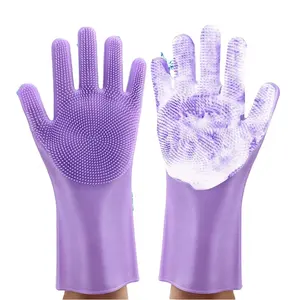 Luvas mágicas de silicone para lavar louça, luvas de silicone para lavar louça, esponja de lavagem, para limpeza de casa, cozinha e banheiro