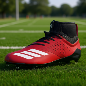 Chaussures de football Adidas Adizero 5-Star 7.0 pour hommes, rouge vif, noir, blanc, à lacets, respirantes, antidérapantes, tige synthétique, semelle en caoutchouc - Product Image 2