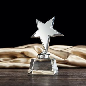 Customized Gold Metal Star Crystal <b>Trophy</b> Award for <b>Engraving</b> - Product Image 2