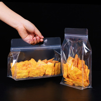 Sac de transport en plastique PE à fond carré pour snacks, fruits secs, céréales entières, sushis - Sachet refermable recyclable à fermeture éclair pour emballage alimentaire