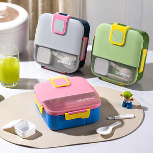 Lonchera Bento de Plástico Calentable Bencircle M02 con Cuchara, Tenedor y Contenedor para Salsas, Hermética, para Niños, Escuela/Oficina - Product Image 5