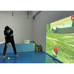 Eğlenceli AR golf kulübü spor ürünleri spor simülatörü kapalı oyun alanları ve trambolin parkı için ev eğlence sistemi