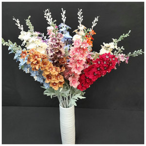 Bouquet di Fiori Artificiali Delphinium a Due <span class=keywords><strong>Rami</strong></span>, Multicolore, Lunga Durata, per Matrimoni, Lauree, Pasqua, Decorazioni per la Casa - Product Image 3